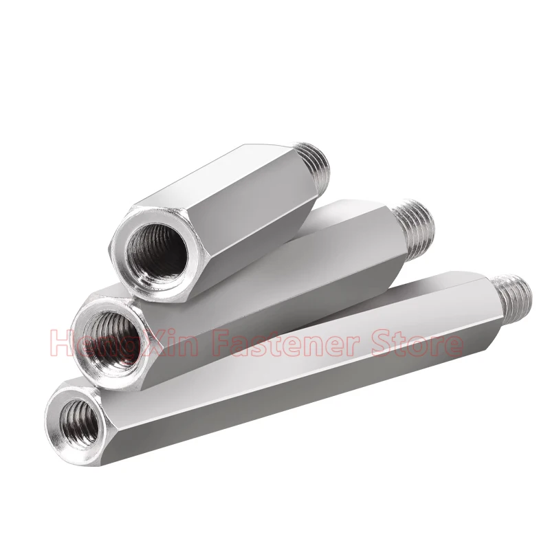 Hex Standoff M4 M5 M6 M8 M10 304 Stainless Steel Threaded Pillar Male to Female Screw PCB Spacer Single Head Column Thread 6-15