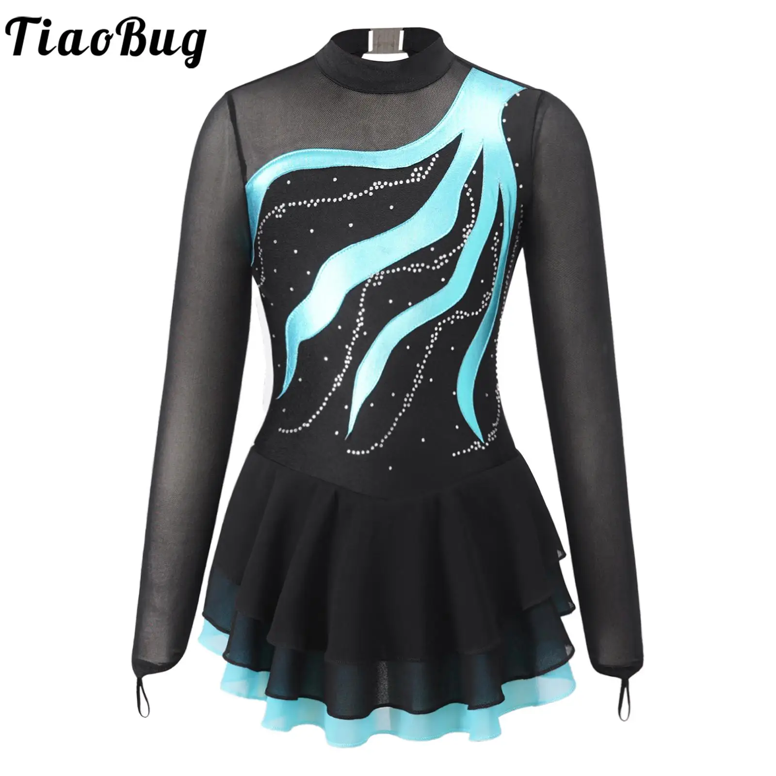 

Girls Ballet Dress Figure Skating Dresses Kids Long Sleeve Ballet Suit Ballerina Dance Dress Gymnastics Roller Skate Dance Wear