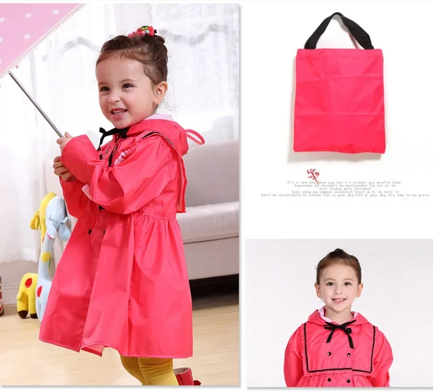 Kids Raincoats for Girls for Waterproof Windproof Rainwear Hat Eaves Design Breathable Comfortable High Quality Poncho Raincoat