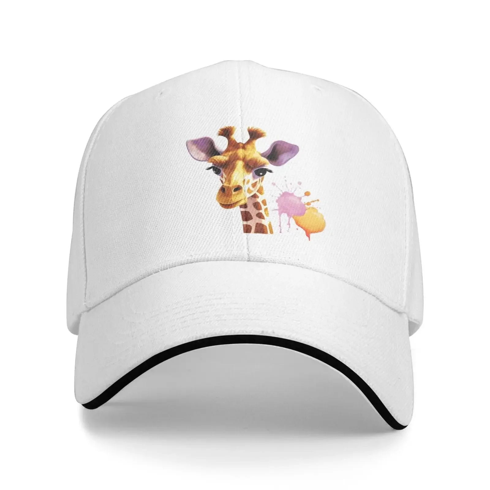 Men and Women Baseball Hat Giraffe Printing Stylish Dad Cap Trucker Low Profile Hats Adjustable Washable