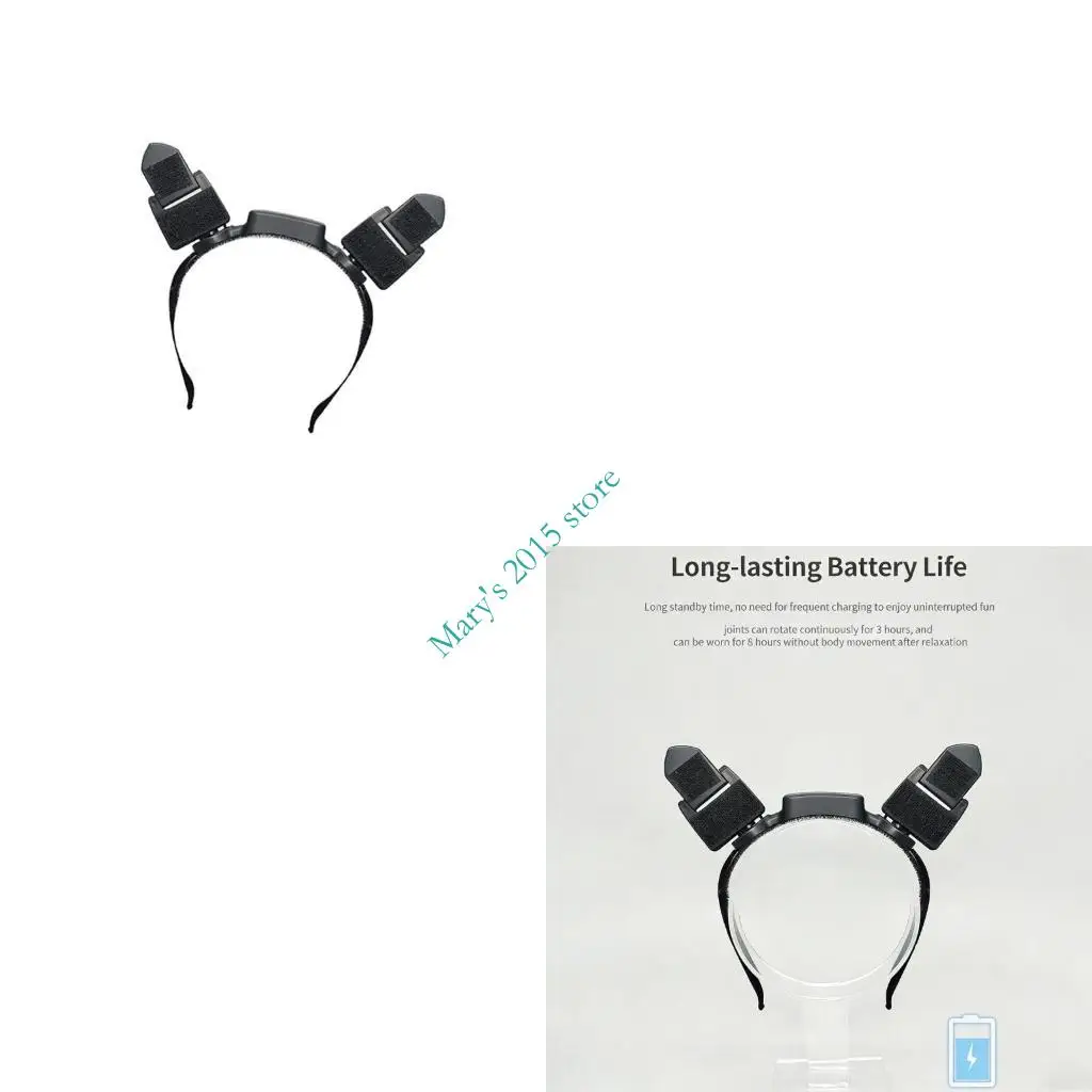 E15F Animal Ears Headbands Halloween Cosplay Party Costume Accessory Rechargeable Electric Cats Foxes Wolf Ears Hairhoop