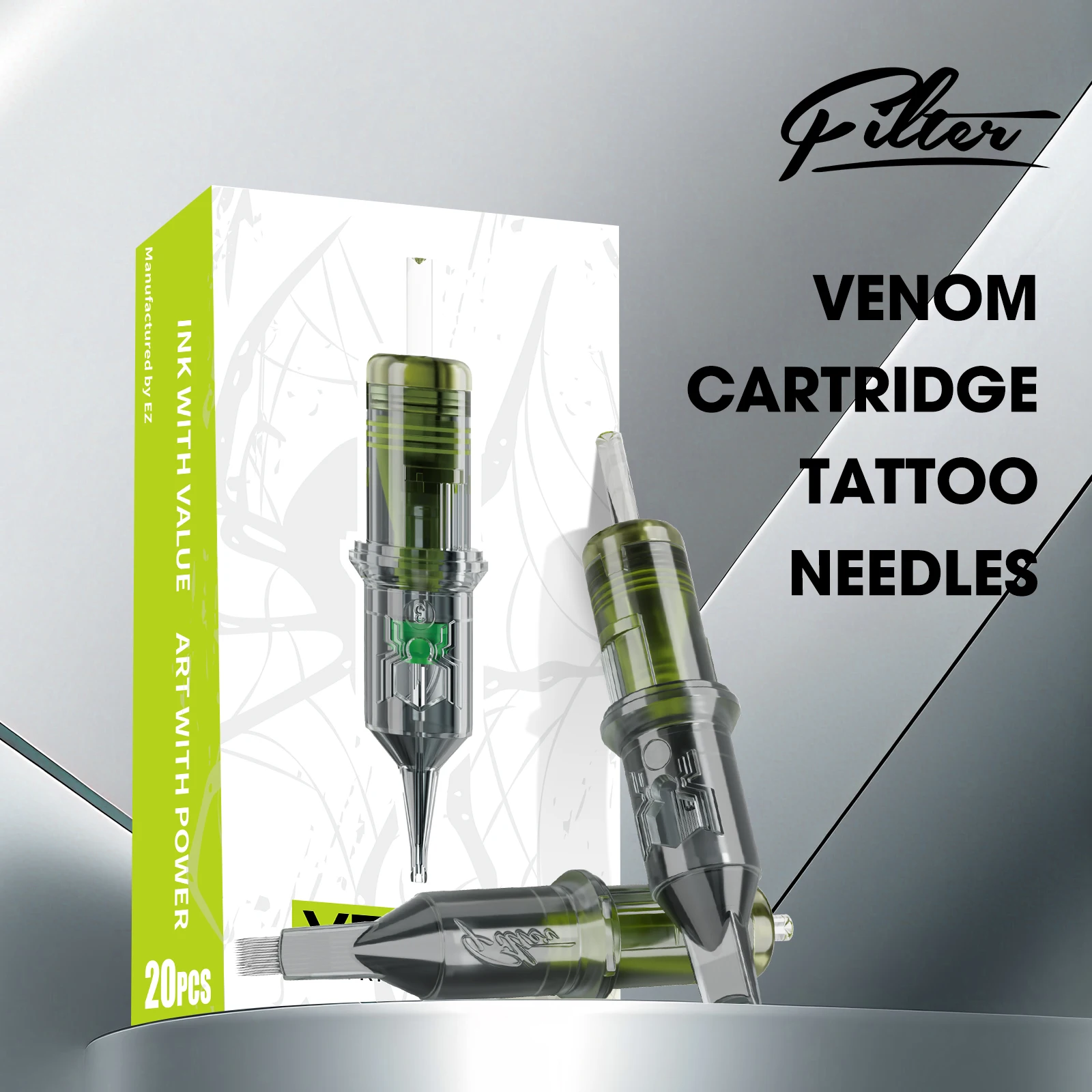 

EZ Filter Venom Cartridge Иглы для татуировки Изогнутые Magnum RM Одноразовые иглы для татуировки 19RM 23RM 25RM 27RM для картриджей Ручка для татуировки