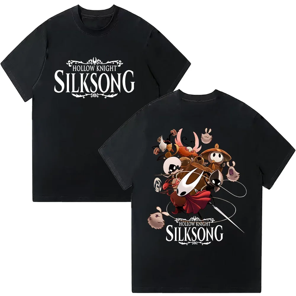 Hollow Knight Silksong Graphic ManT Shirt Men's Clothing Casual Short Sleeve Tops Fashion Cartoon Game Unisex T-shirt Cotton Tee