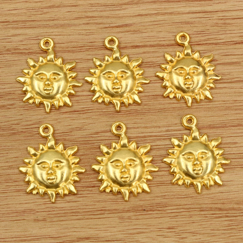 15pcs 21x17mm Antique Silver Plated Gold Bronze Flower Sun Handmade Charms Pendant DIY Jewelry Findings for bracelet necklace