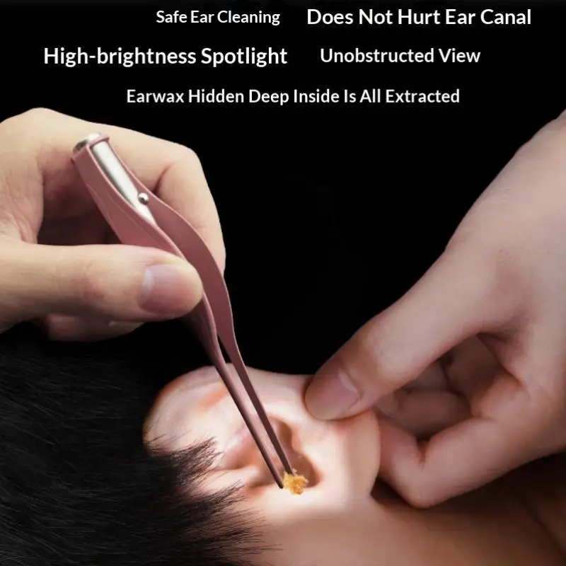 Children's Luminous Ear Scoop Visual Earpick Ear Scoop Luminous Tweezers Booger Clip Ear Pick Set