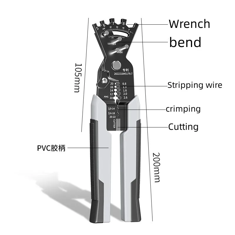 5-in-1 Cable Crimping Tool Wire Stripper automatic cable crimping cutter Multipurpose Electricians Pliers