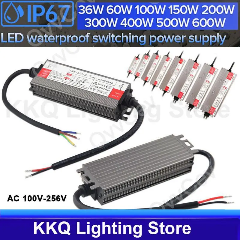 

36W 60W 100W 150W 200W LED Driver DC 12V 24V IP67 Waterproof Lighting Transformers for Outdoor Lights Power Supply K5