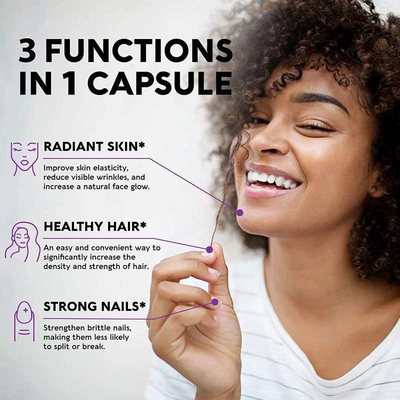 Hydrolyzed Collagen Capsules, Collagen Supplement for Skin Care, Biotin for Skin, Joint, Hair and Nail Care