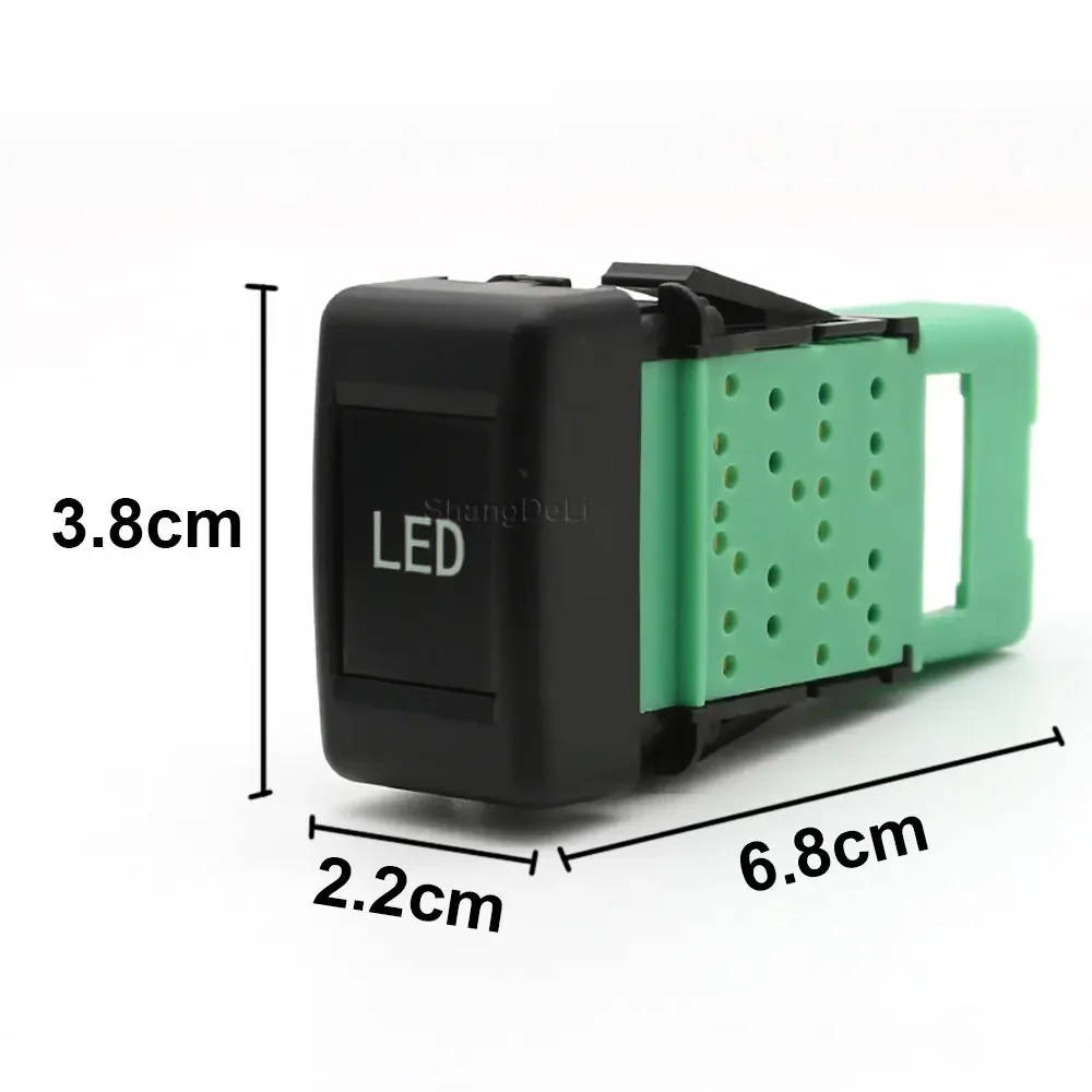 1PC Orange Car LED Light Rear Fog Light Switch Power on Off Radar Detector with Wire for Isuzu KV100 700P