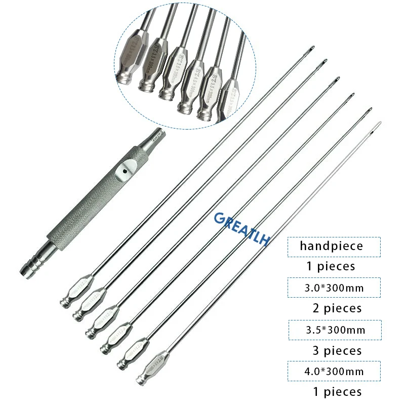 Liposuction Cannula Tri-port Holes Fat Harvesting Cannula Fat Transfer Tools Stainless Steel