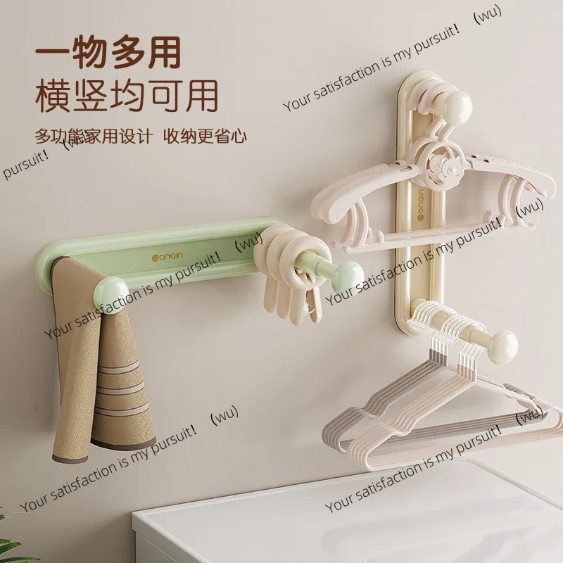 Retractable hanger, storage rack, non-punching artifact, balcony finishing hook, wall-mounted wall hook drying,folding household