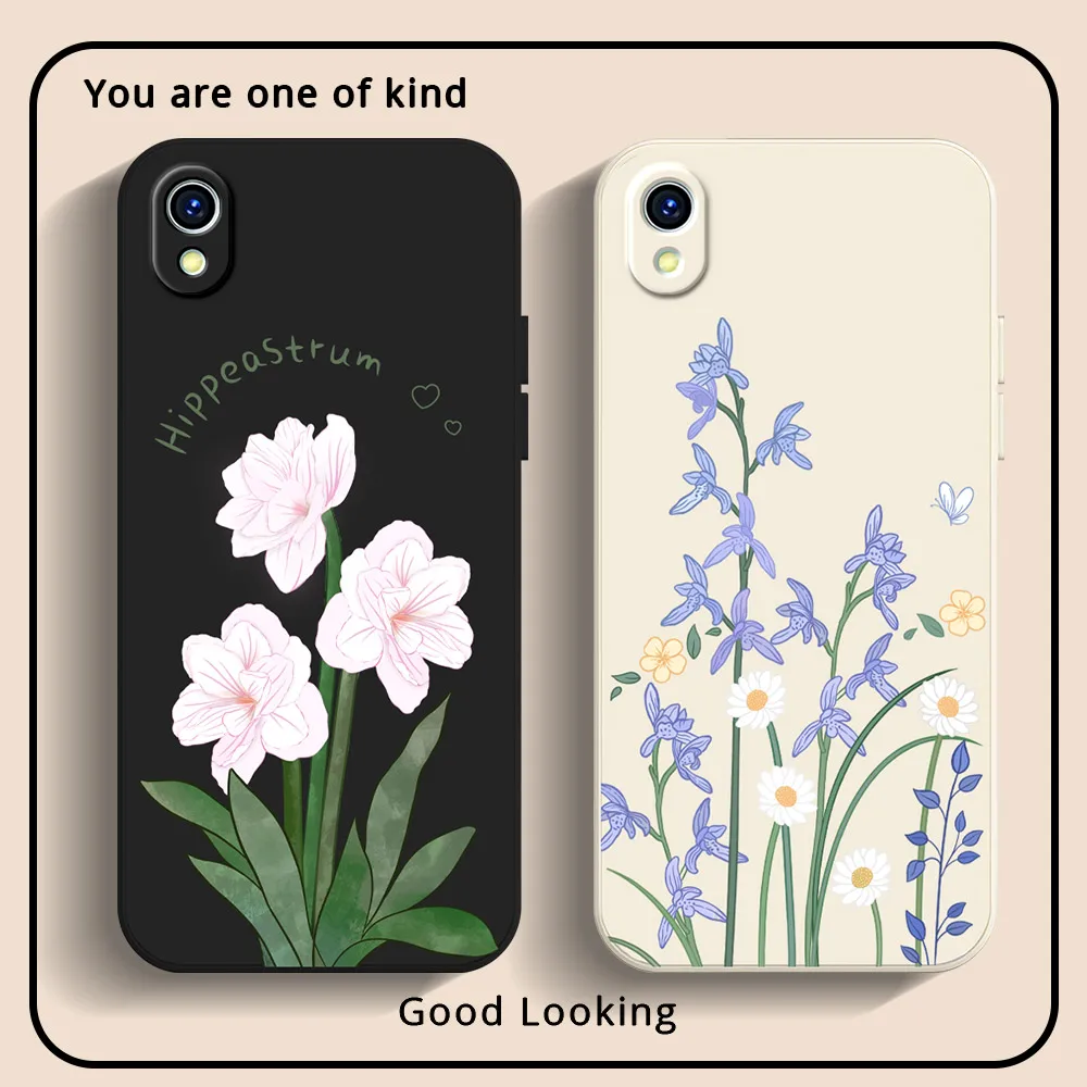 For Vivo 1820 1906 1904 1811 1907 1940 1941 1801 1807 1804 1818 1724 1606 1608 Phone Case Soft Silicone Shockproof Cover Floral