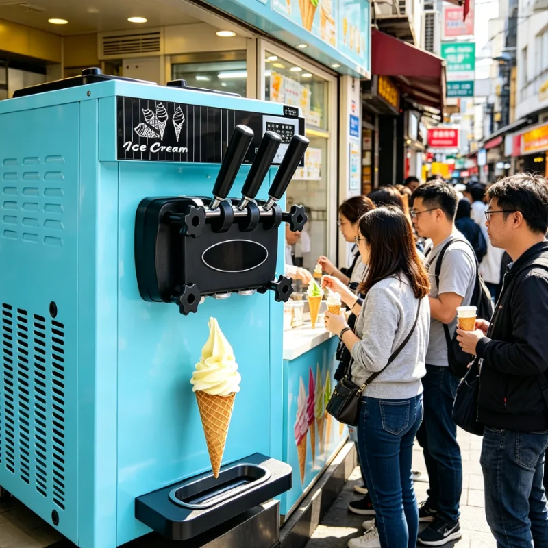 Customized LCD Display Frozen Yogurt Maker, Ice Cream Sorbet Machine, Automatic Homemade Soft Gelato with No Pre-freezing