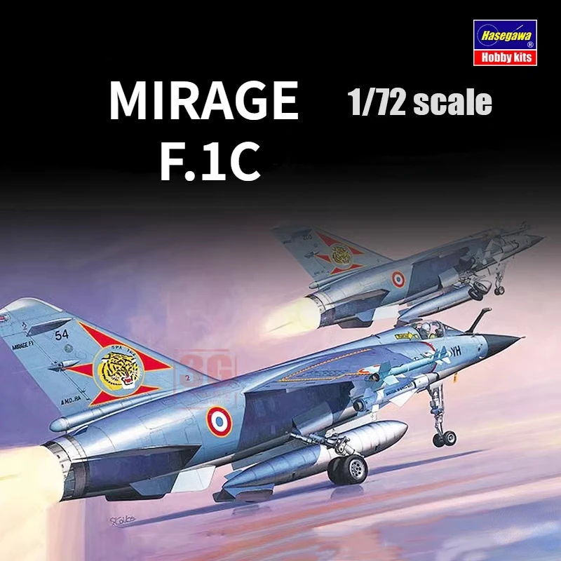 Hasegawa 00234 Aircraft Model 1/72 Scale Mirage F.1C French Air Force Fighter Model Building for Military Model Hobby DIY Toys