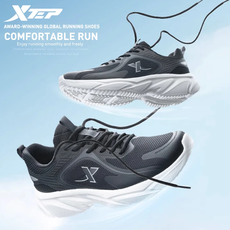 Xtep Running Shoes Men Breathable Mesh Comfortable Sport Shoes 2023 Summer Causal Shock Absorption Male Sneakers 877319110024