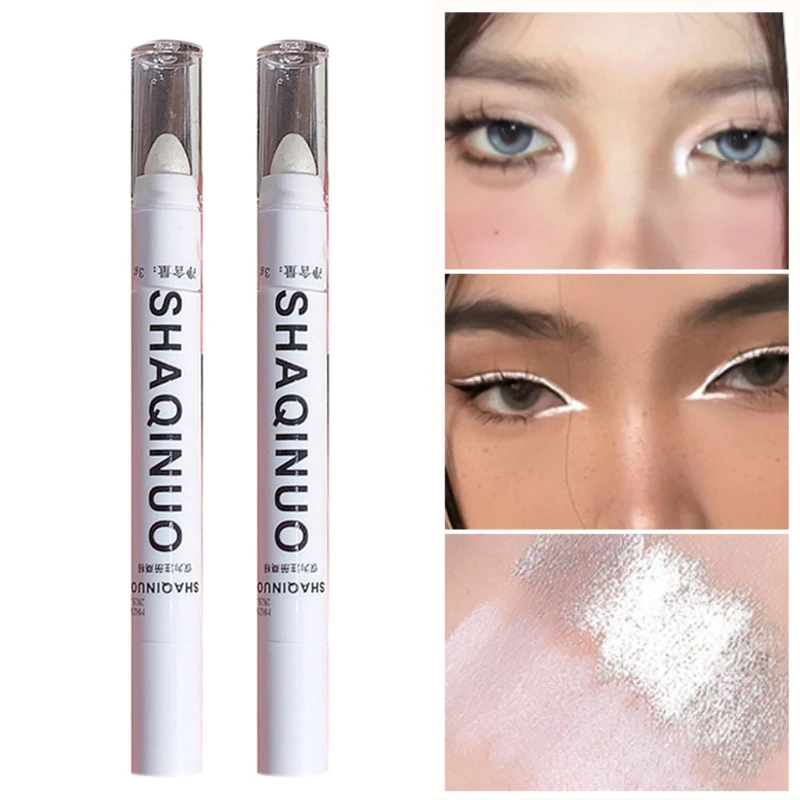 White Highlighter Pen - Matte Shimmer for Undereye Brightening; Easy-Application Highlight Stick for Instant Glow