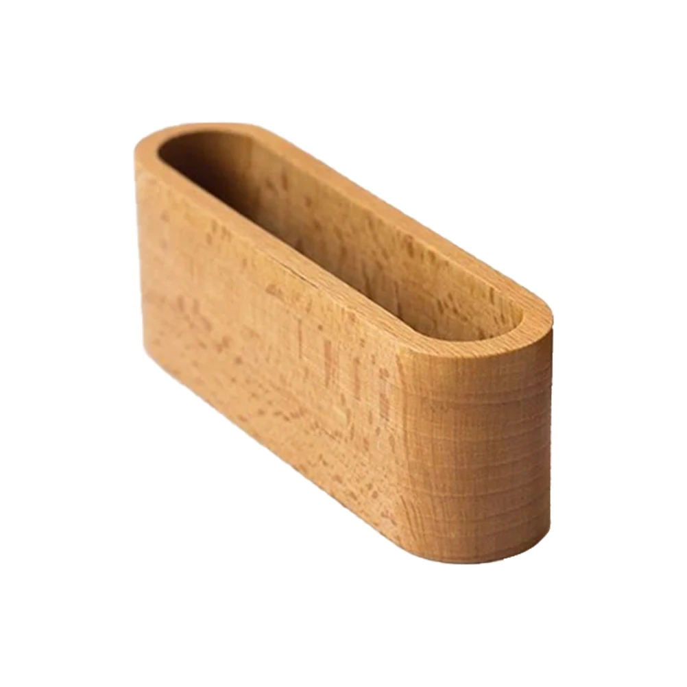

Retro Business Card Holder Desktop Rack Protective Base Cards Case Elegant Office Supply Wooden Pack Small Size