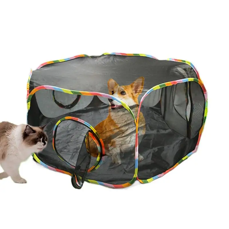 

Cat Tent Outdoor Yard Fence Outdoor Mesh Enclosure Spacious Pet Playground Kennel For Animal Exercise Secure Fun Enjoyment