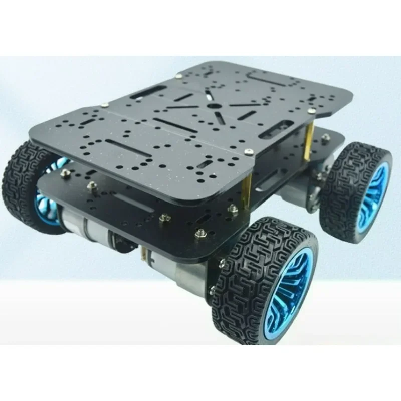 4WD Intelligent Car Chassis, DIY Bluetooth Tracking Obstacle Avoidance Robot, Educational Smart Machine