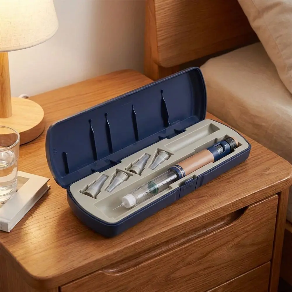 Universal Insulin Pen Storage Box Dust-Proof Multi Grid Insulin Injection Pen Case Shockproof Hard Shell Insulin Carrying Case