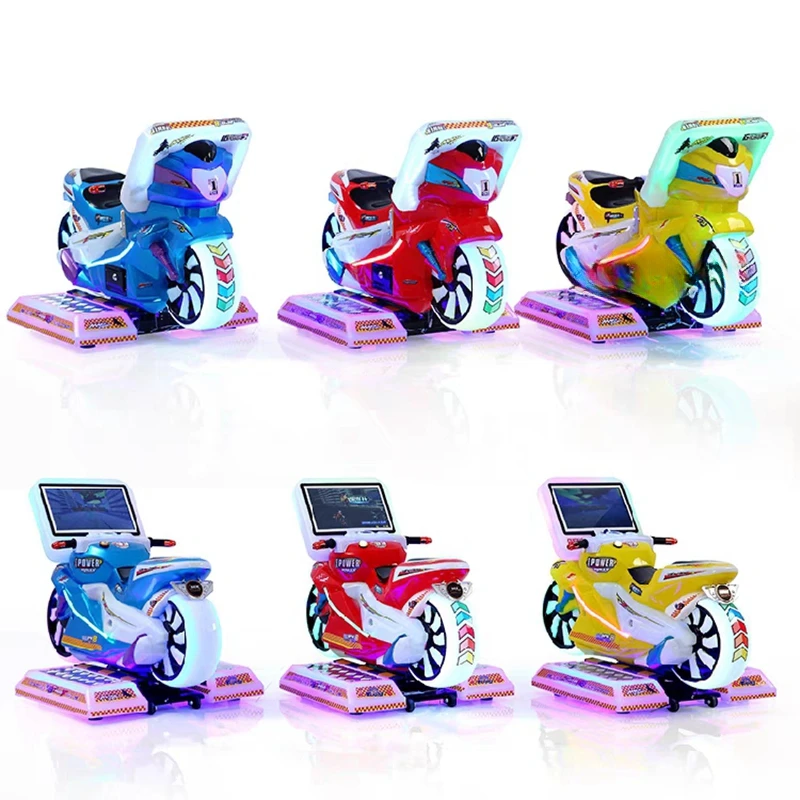 Kids Play Motor Bike Amusement Park Coin Operated Kiddie Rides Simulator Motorcycle Arcade Racing Car Game Machine For Children