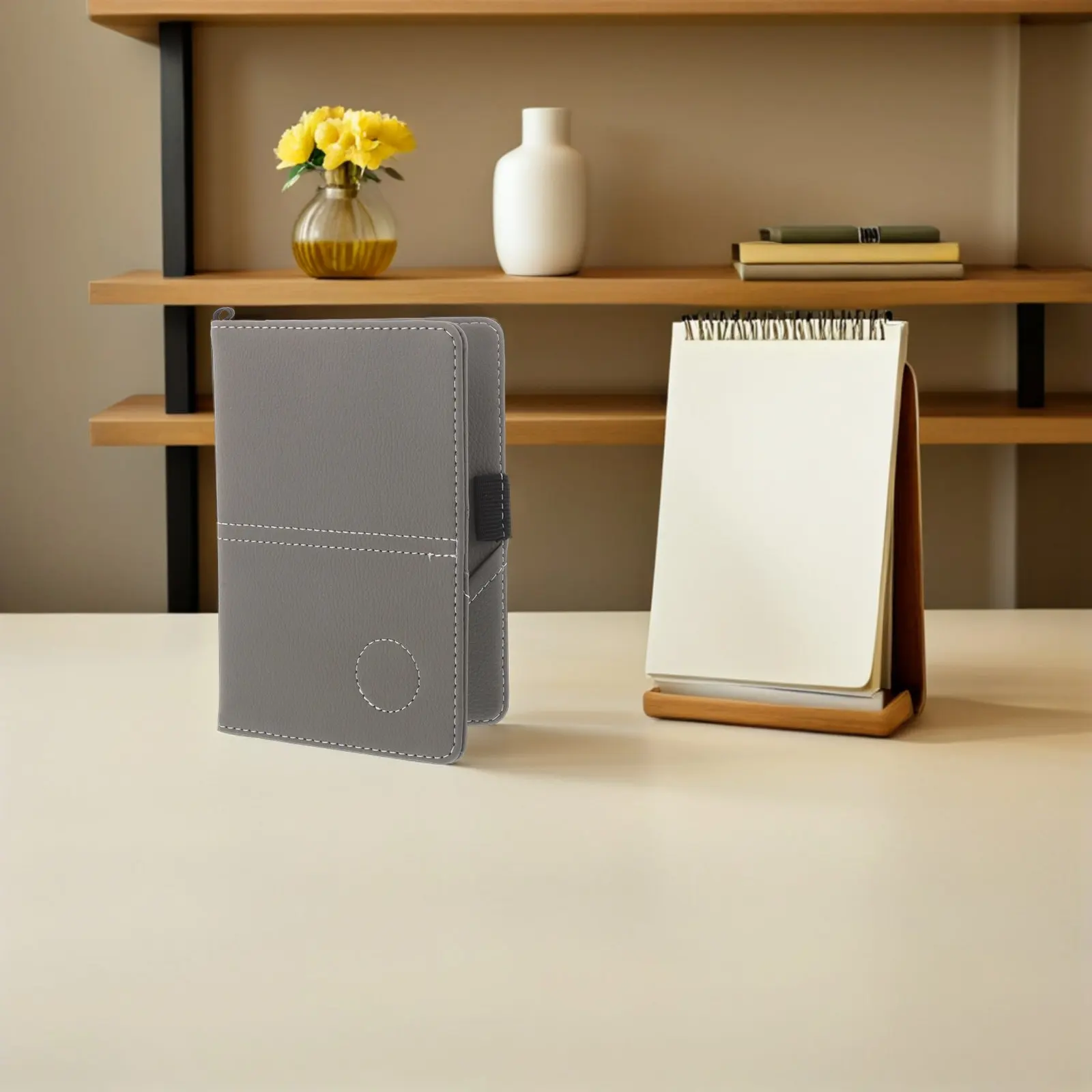 Golf Scorecard Holder PU Gray Portable Scorecard Cover Clasp Closure Golf Score Keeper Outdoor Portable Scorebook