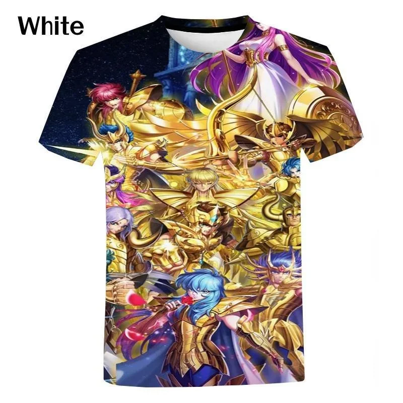 Summer Men Women Streetwear T Shirt The Knights of The Zodiac Saint Seiya 3d T Shirts O Neck Graphic Designer Short Sleeved