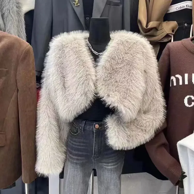 Cappotti da donna Pelliccia e pelliccia sintetica Roupas Femininas Giacca invernale Top corti Abiti spessi vintage Chaqueta Mujer