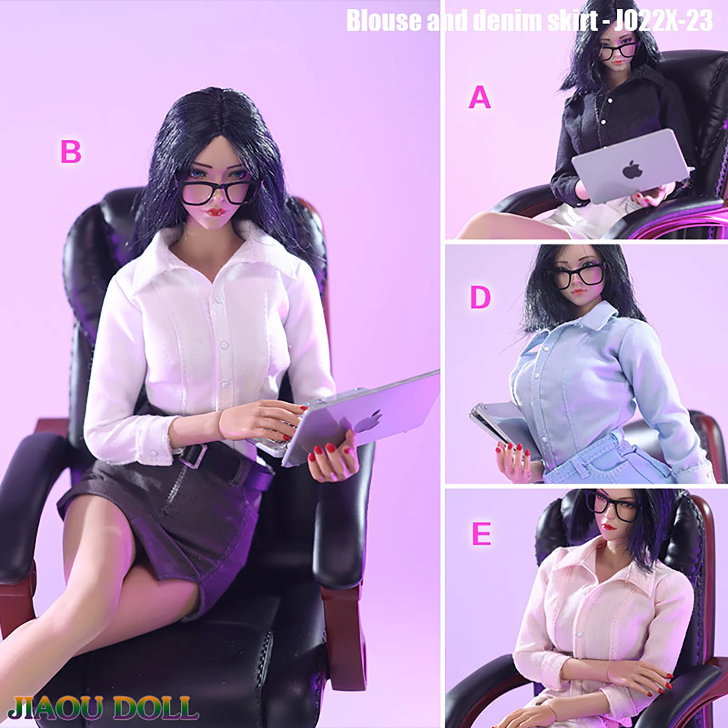 

1/6 JO22X-23 Long Sleeved Shirt Short Skirt OL Outfit Suit Clothes Model