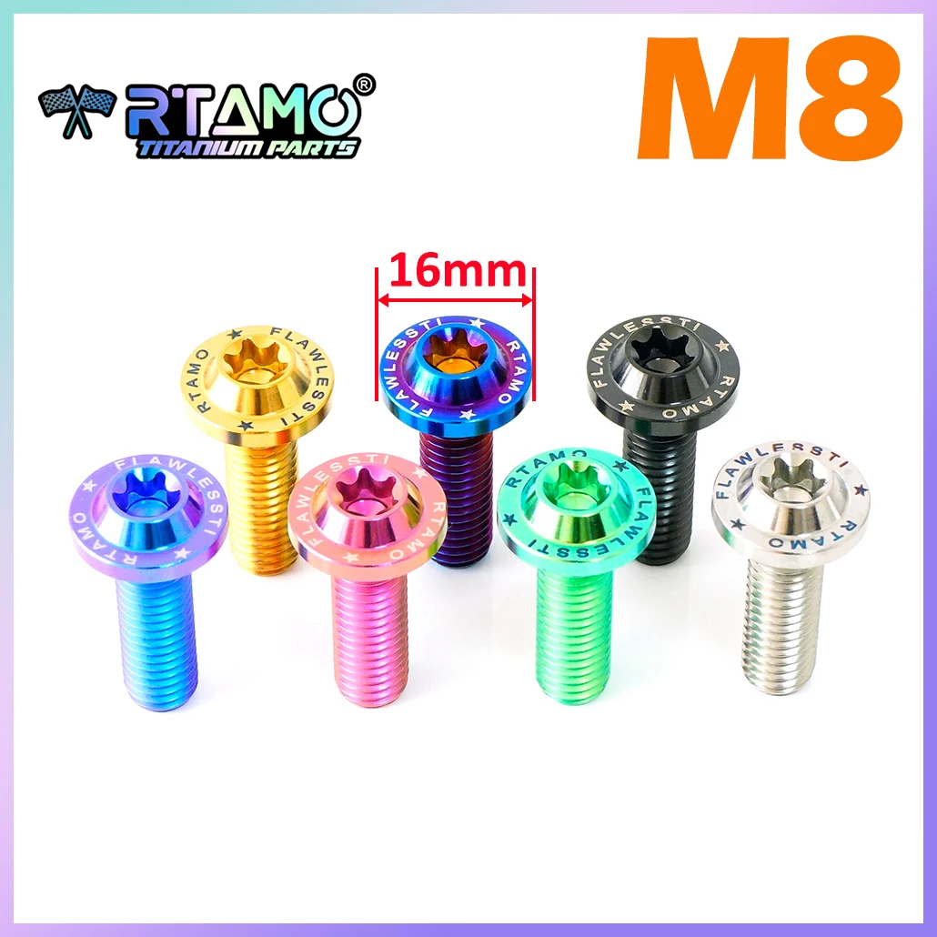 RTAMO Gr5 Titanium Alloy Bolt M8X10/15/20/25/30/35/40mm Motorcycle Bike Screw