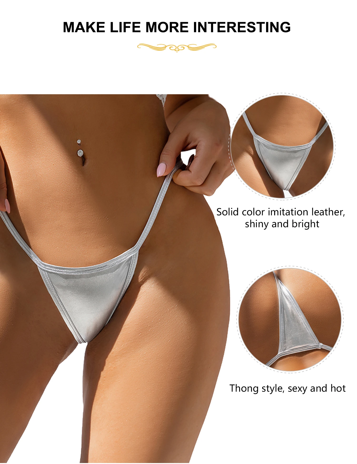 Culotte de lingerie sexy pour femmes, micro string plus riche en multi-documents, bikini grande taille, slip en cuir, sous-vêtements 3XL, string à dos en T