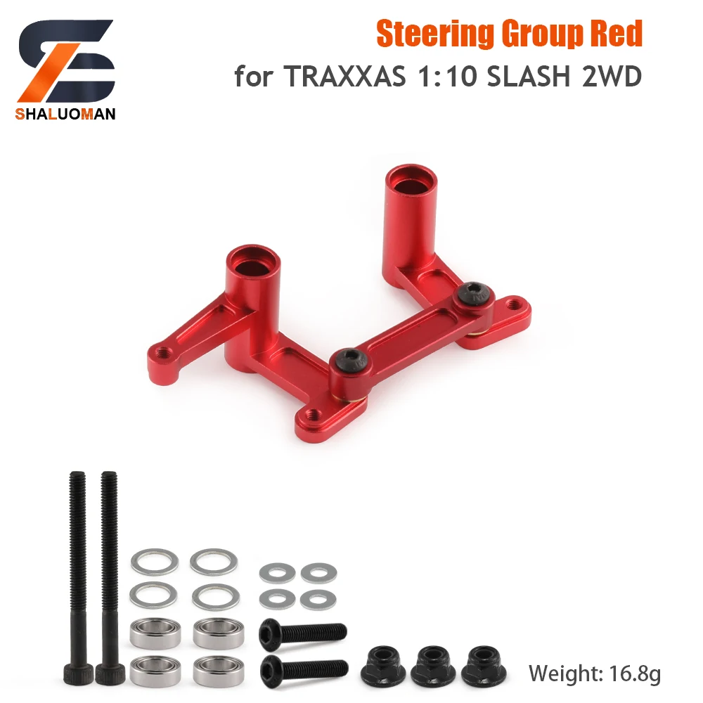 Shaluoman juguete Toys Metal Upgrades Parts Steering Kit Front And Rear A-arms And Shock Mount For 1/10 TRAXXAS SLASH 2WD RC Car