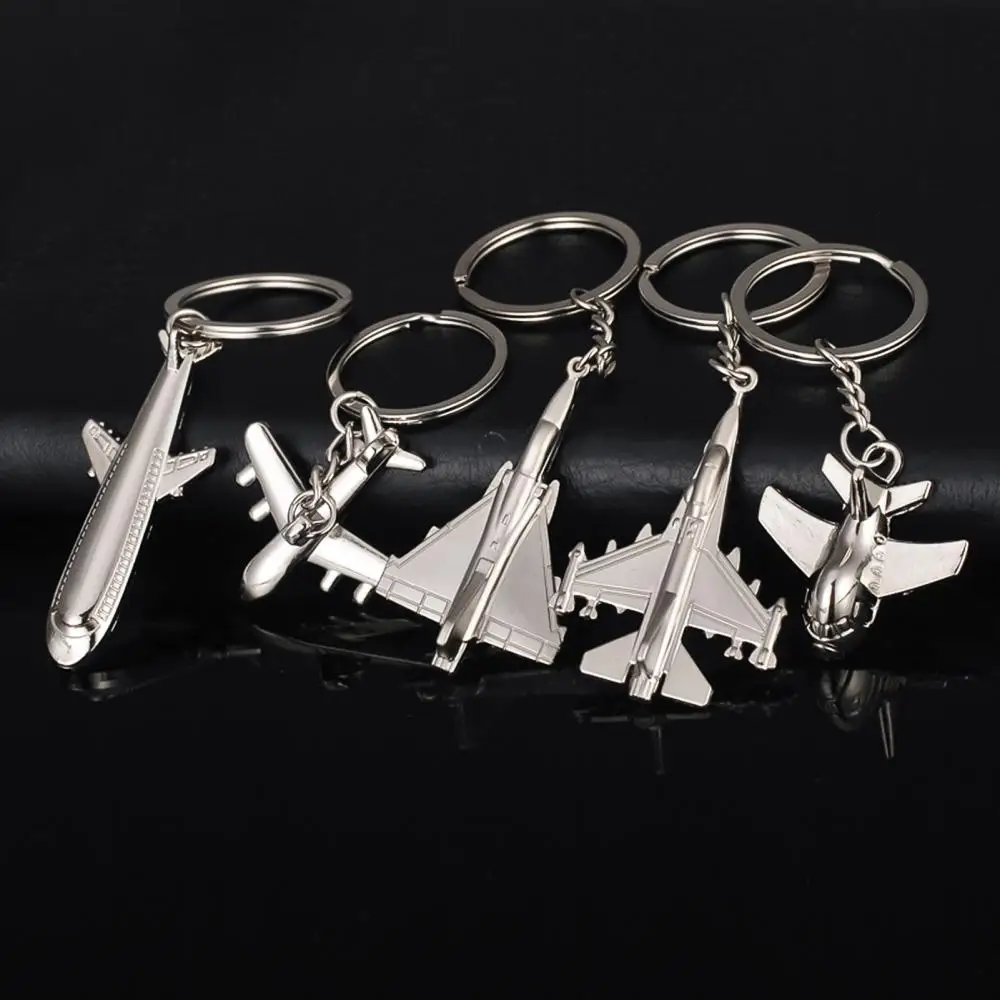 Aircraft Airplane Model Train Keychain Metal Keyring Holder Men Car Key Accessories Hanging Ornament Key Chain Creative Gift