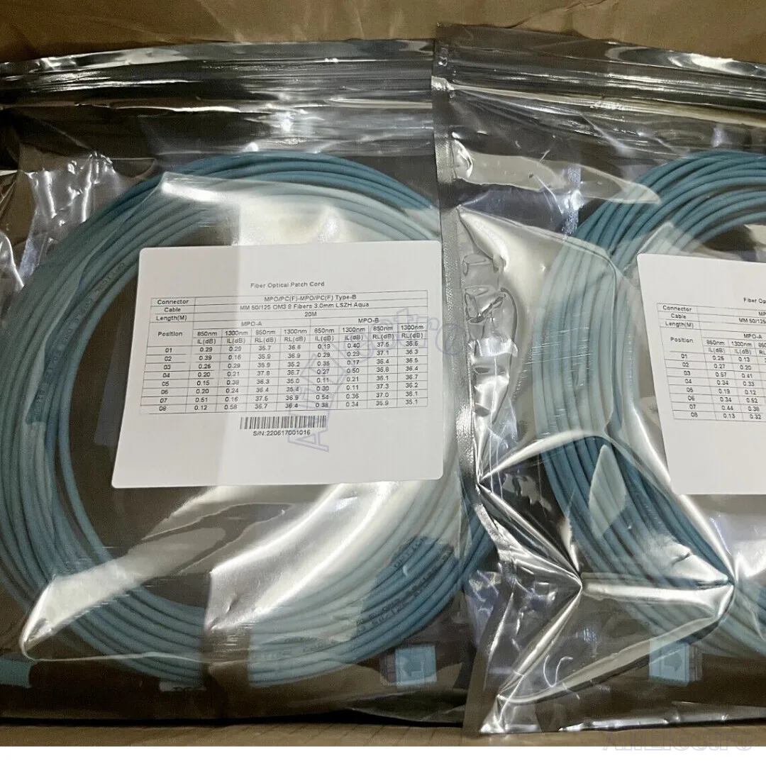 3-30Meters MPO Fiber Patch Cable AOC OM3 8 Cords Famale Type B MM 50/125 3Mm For 40G/ 56G/ 100G Optical Module