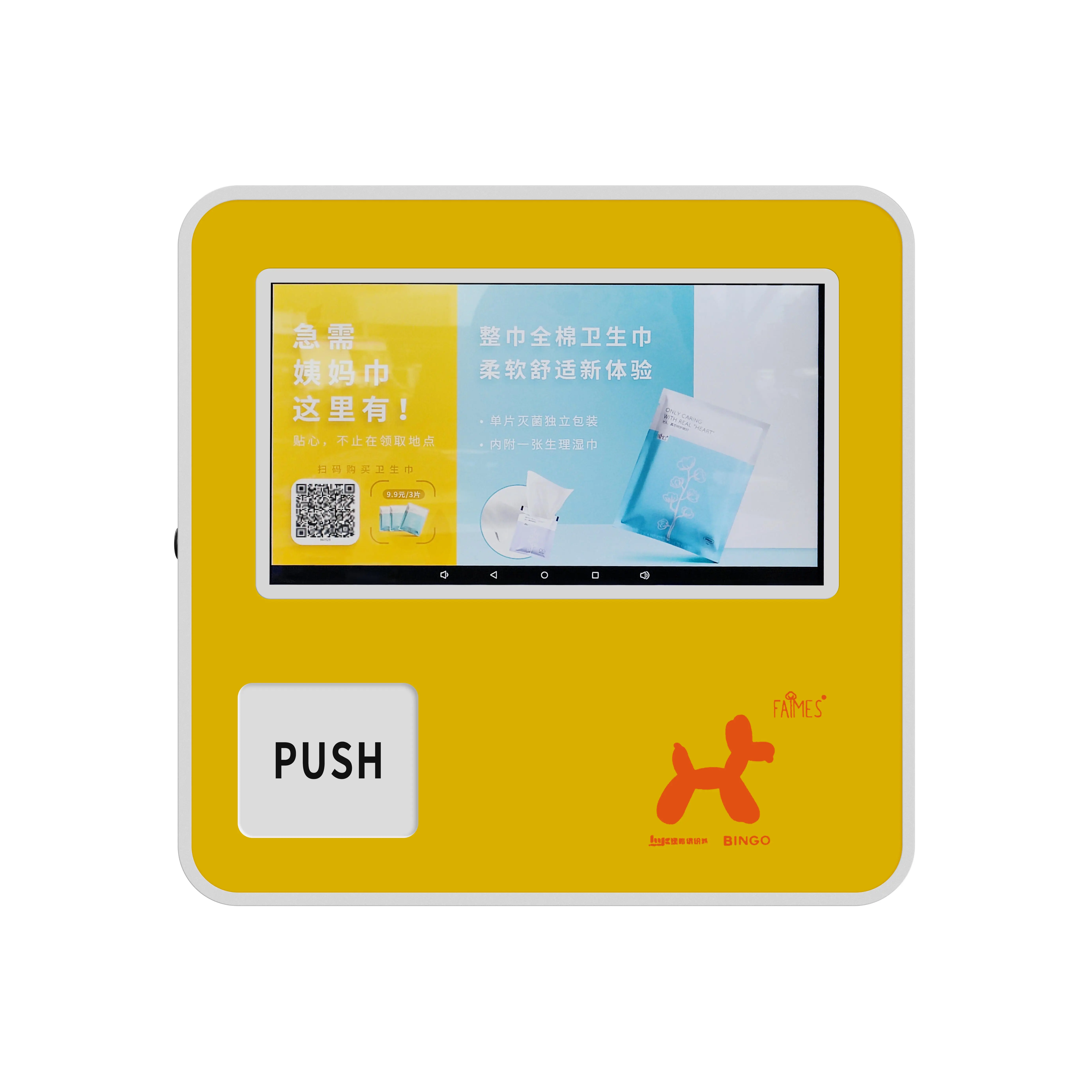 Wall-mounted sanitary napkin sanitary pad vending machine with QR code scanner and card reader custom