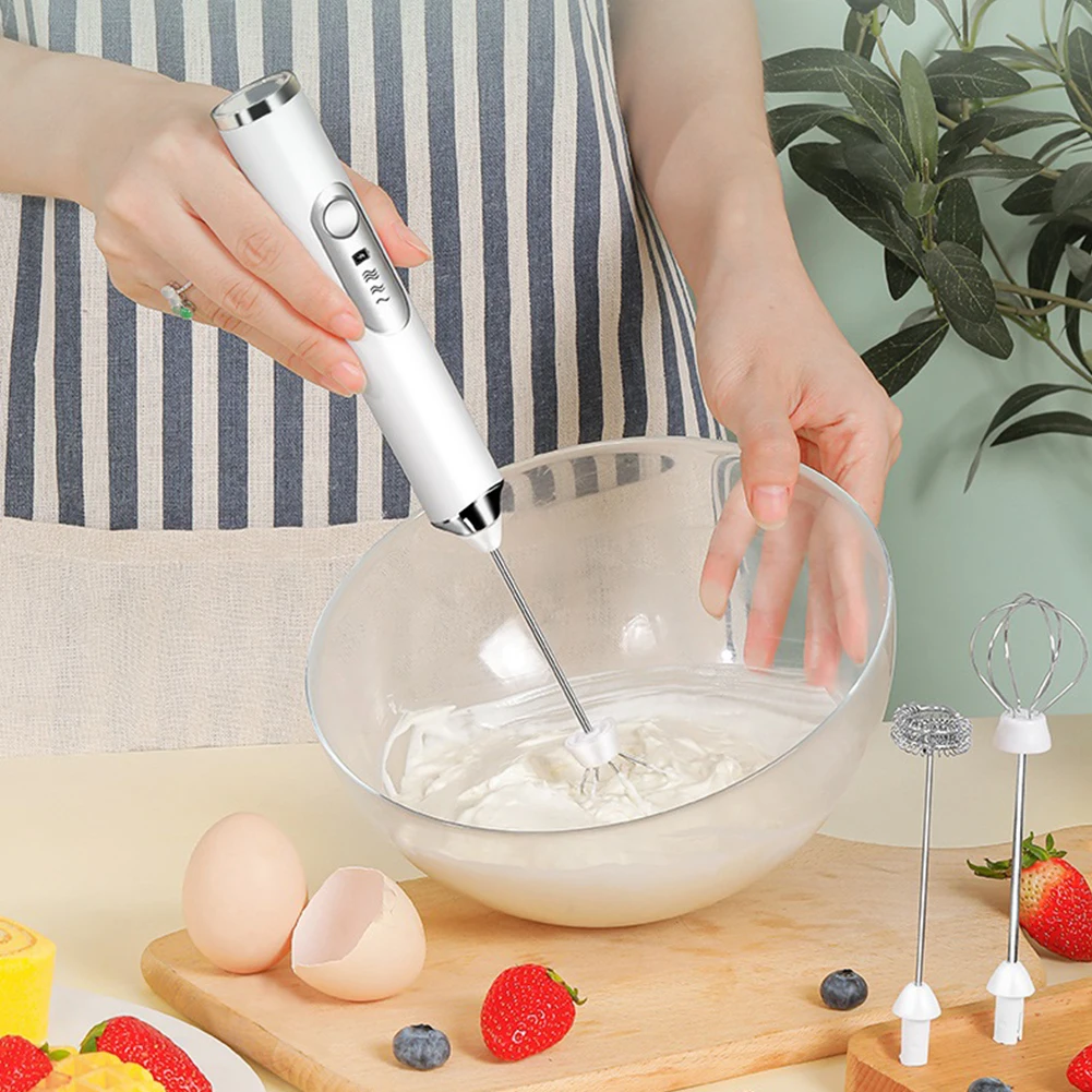 Egg Beater Handheld Kitchen Egg Beater Usb Charging Wireless Mini Electric Whisk Coffee Milk Mixer