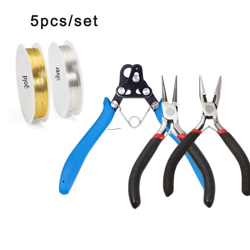 

1 set DIY Bracelet Jewelry Making Tools Looping plier Cutter copper wire Wire bending string Round nose pliers Supplies Kit