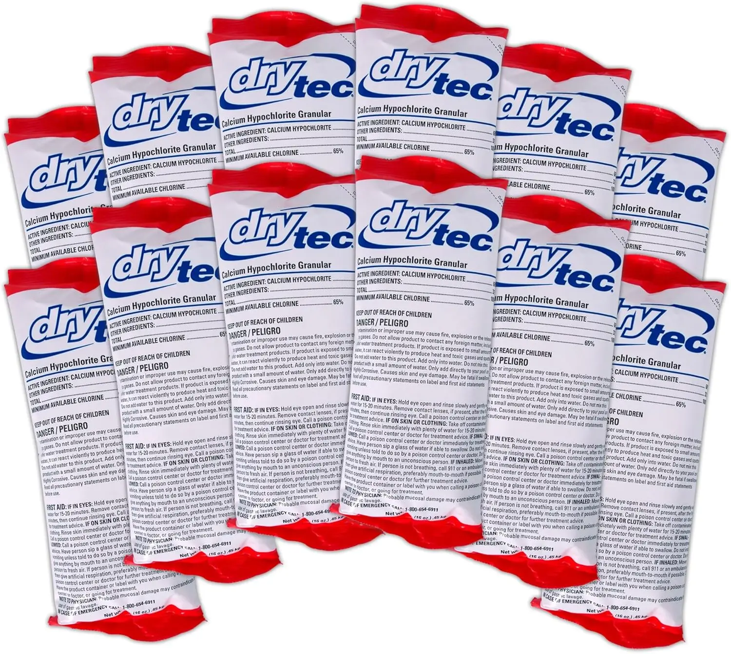 Calcium Hypochlorite Chlorine Shock Treatment, For Swimming Pools, One Pound Twenty Four Pack