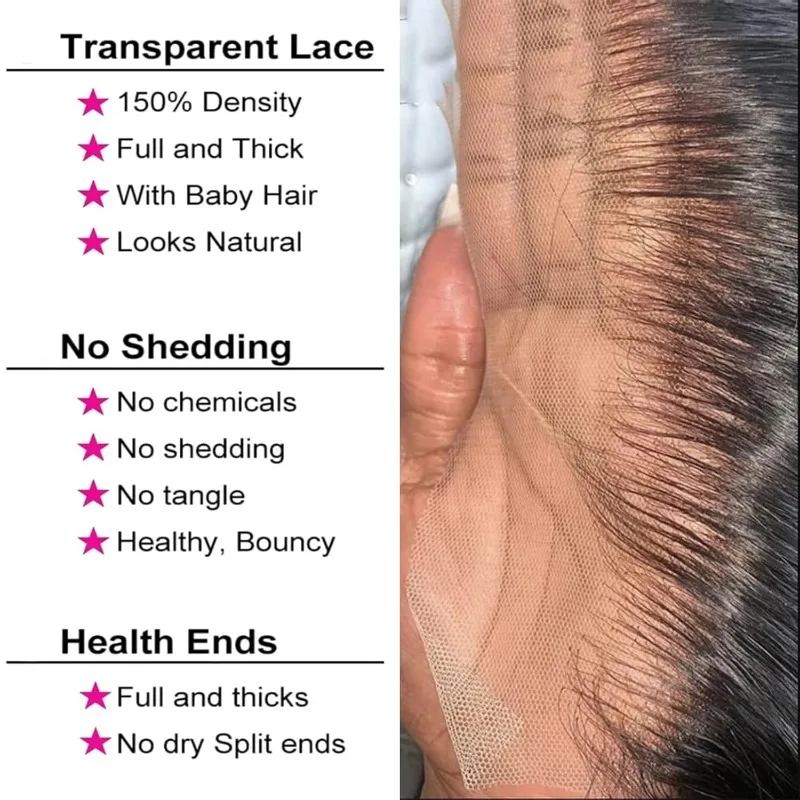 4X4 الدانتيل إغلاق مستقيم ابيض عقدة شعر الإنسان شفاف قبل قطعها مع شعر الطفل البرازيلي عذراء ريمي جزء مجاني الشعر