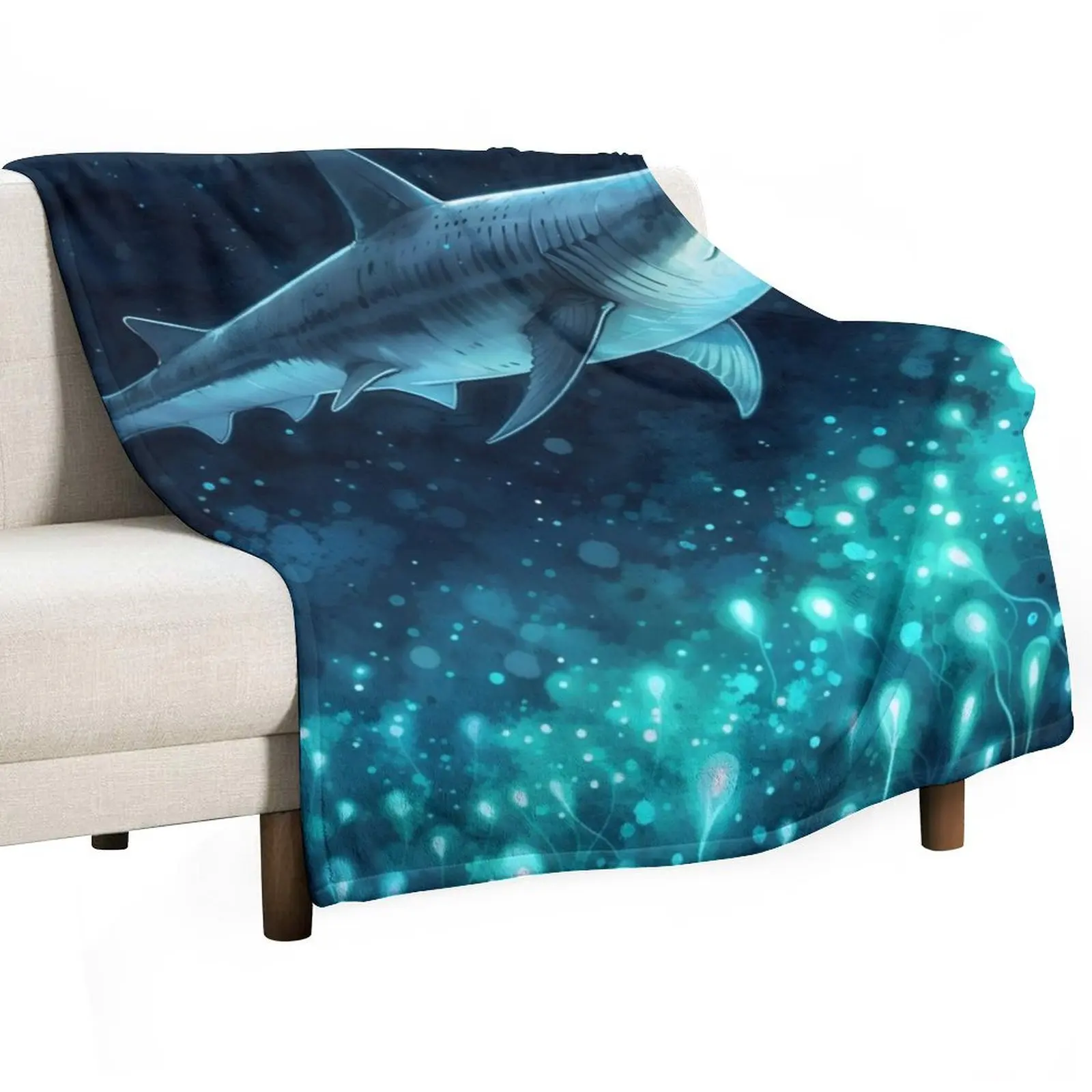 Megalodon Shark Swimming Throw Blanket Blankets Sofas Of Decoration For Baby Bed Fashionable Picnic Soft Big Hairys Blankets