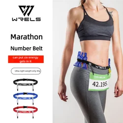 WRELS Unisex Triathlon Marathon Race Number Belt With Gel Holder Running Belt Cloth Belt Motor Running Outdoor Sports