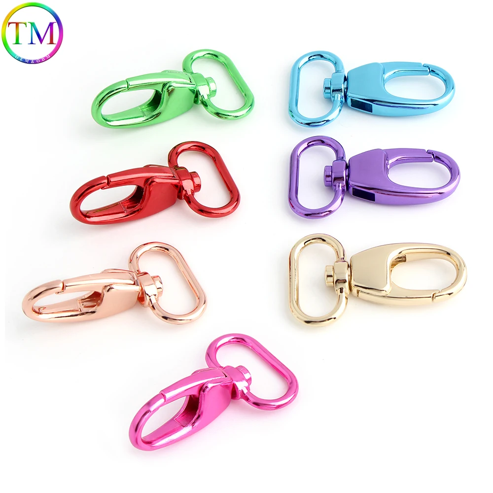 1 Inch Candy Color Rotating U-Shaped Metal Lobster Claw Buckle For Snap Hook Strap Key Chain Metal Crafts Hardware Accessories