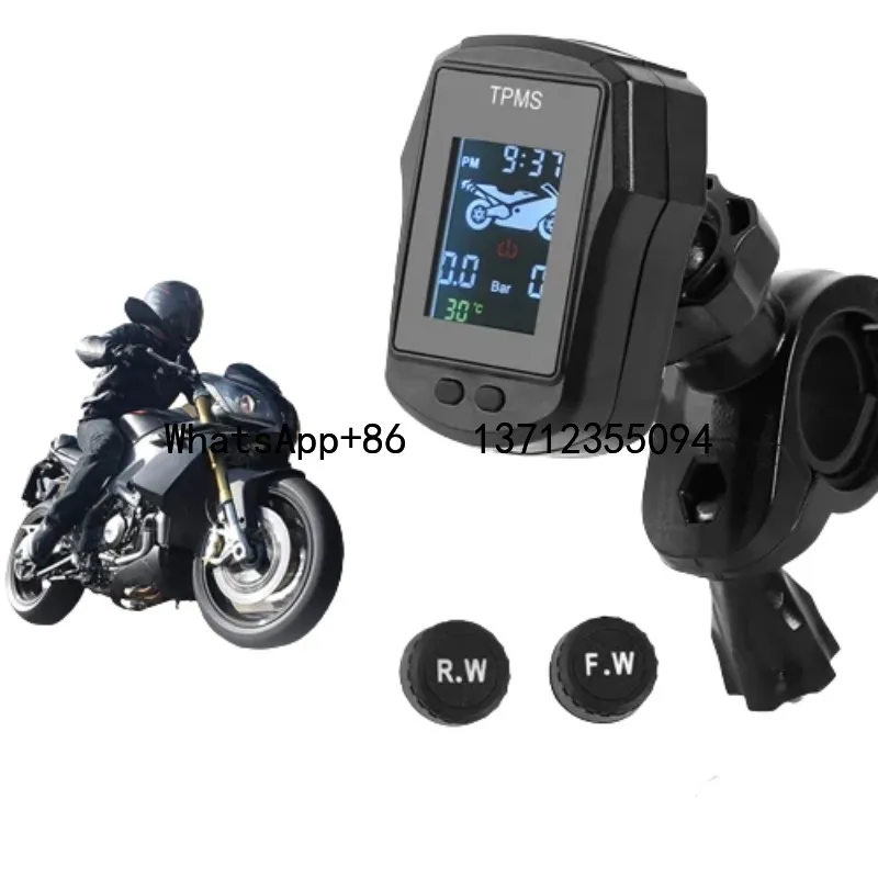

Système Monior de pression des pneus de moto externe intelligent TMPS avec capteur externe d'horloge (arrière et avant) pour fou