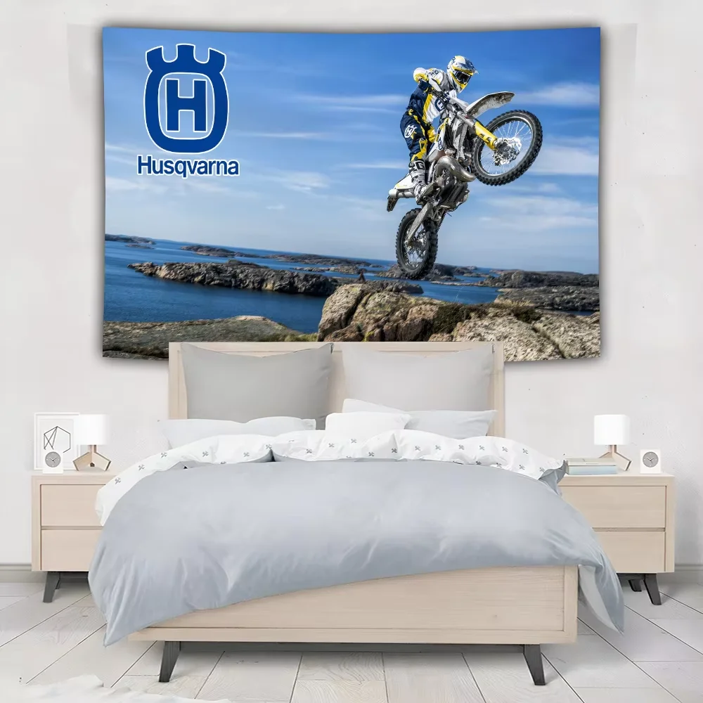 FLAGDOM 90x150CM 3x5Ft H-Husqvarnas Flag Polyester Digital Printing Banner H-husqvarnas for Garage Wall Art Out Door Decoration