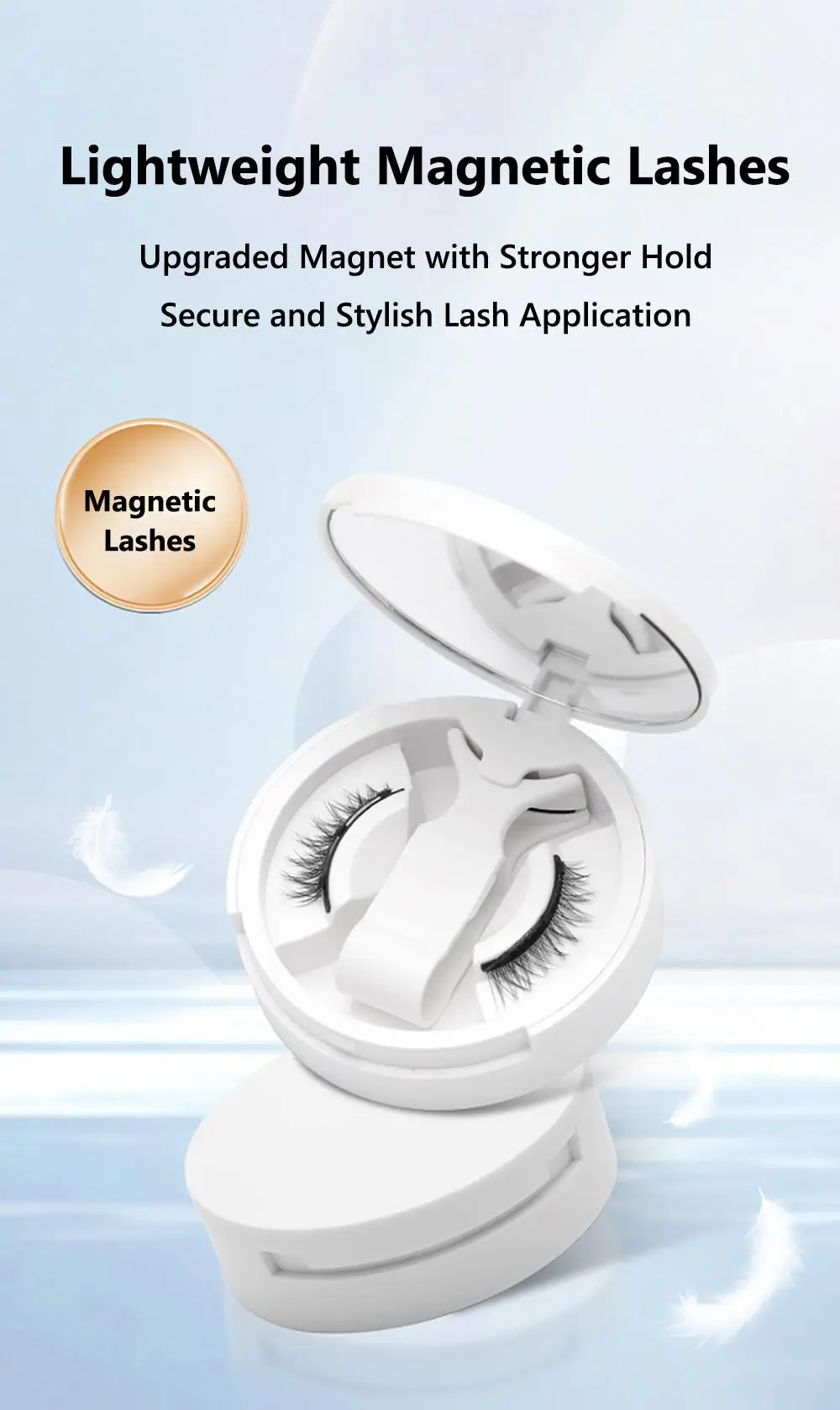 ขนตาแม่เหล็กไม่ต้องใช้กาว พร้อมอุปกรณ์ติดขนตา ให้ลุคตาแมวแบบธรรมชาติ ขนตาปลอมแม่เหล็กแบบใช้ซ้ำได้ ชุดขนตาแม่เหล็ก