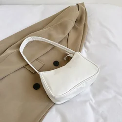 Fashion PU Leather Shoulder Bag Simple Candy Color Underarm Bag Handbag Large Capacity Tote Bag for Women Girls