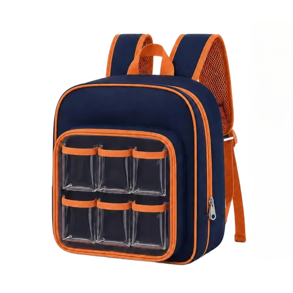 Navy Toy Car Storage Bag 30 Slot Clear Display Window Backpack Case For 1:64 Scale Trucks Travel Organizer Home Organization