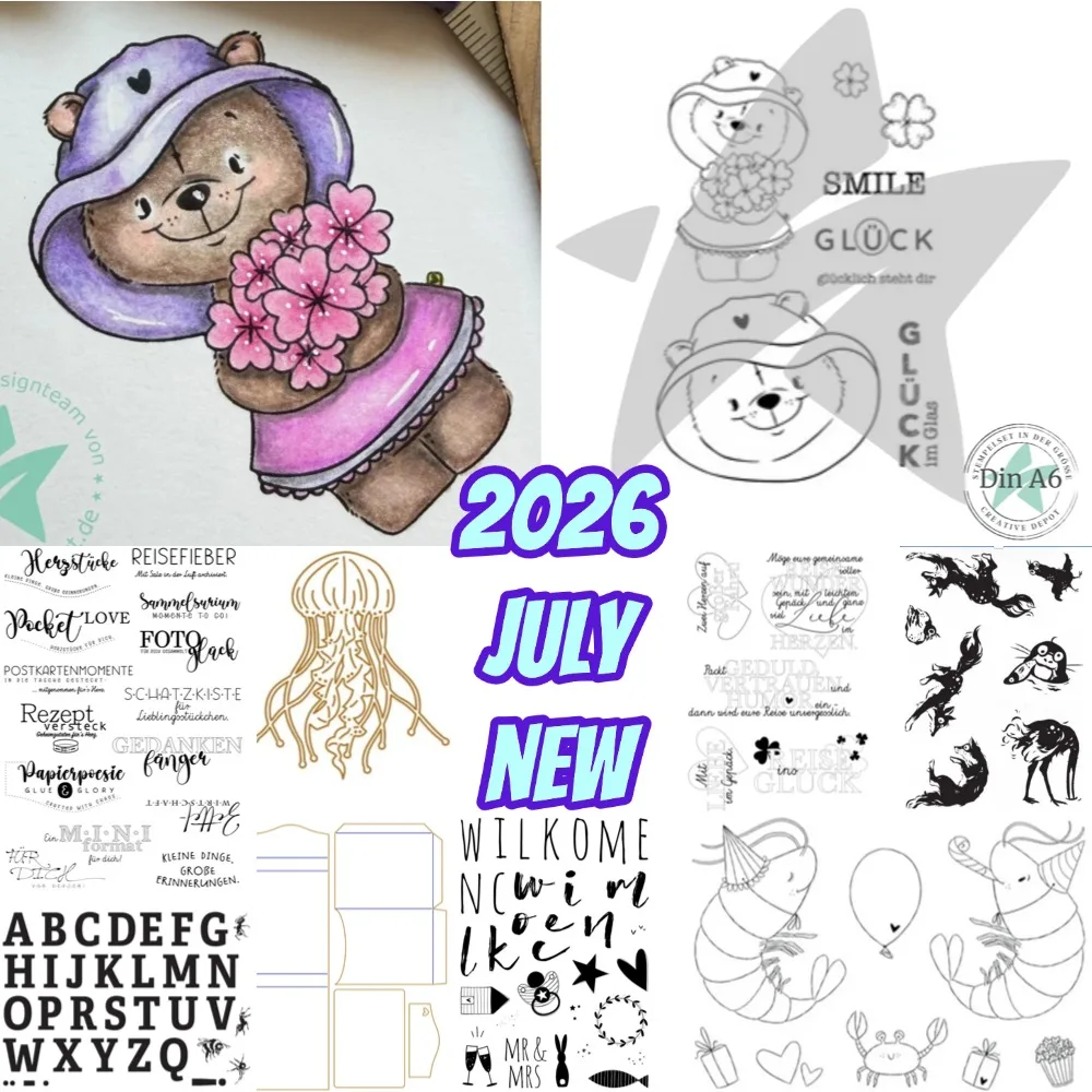 Shrimp 2026 Neue Metall-Stanzformen und Stempel für Scrapbooking, Hintergrund-DIY-Dekoration, Bastel-Prägeschablone