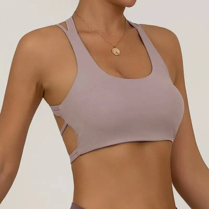 

Sports Bra Women Seamless Halter High Support Push Up Open Beautiful Back Gym Wear Fiess Yoga Workout Underwear Crop Top