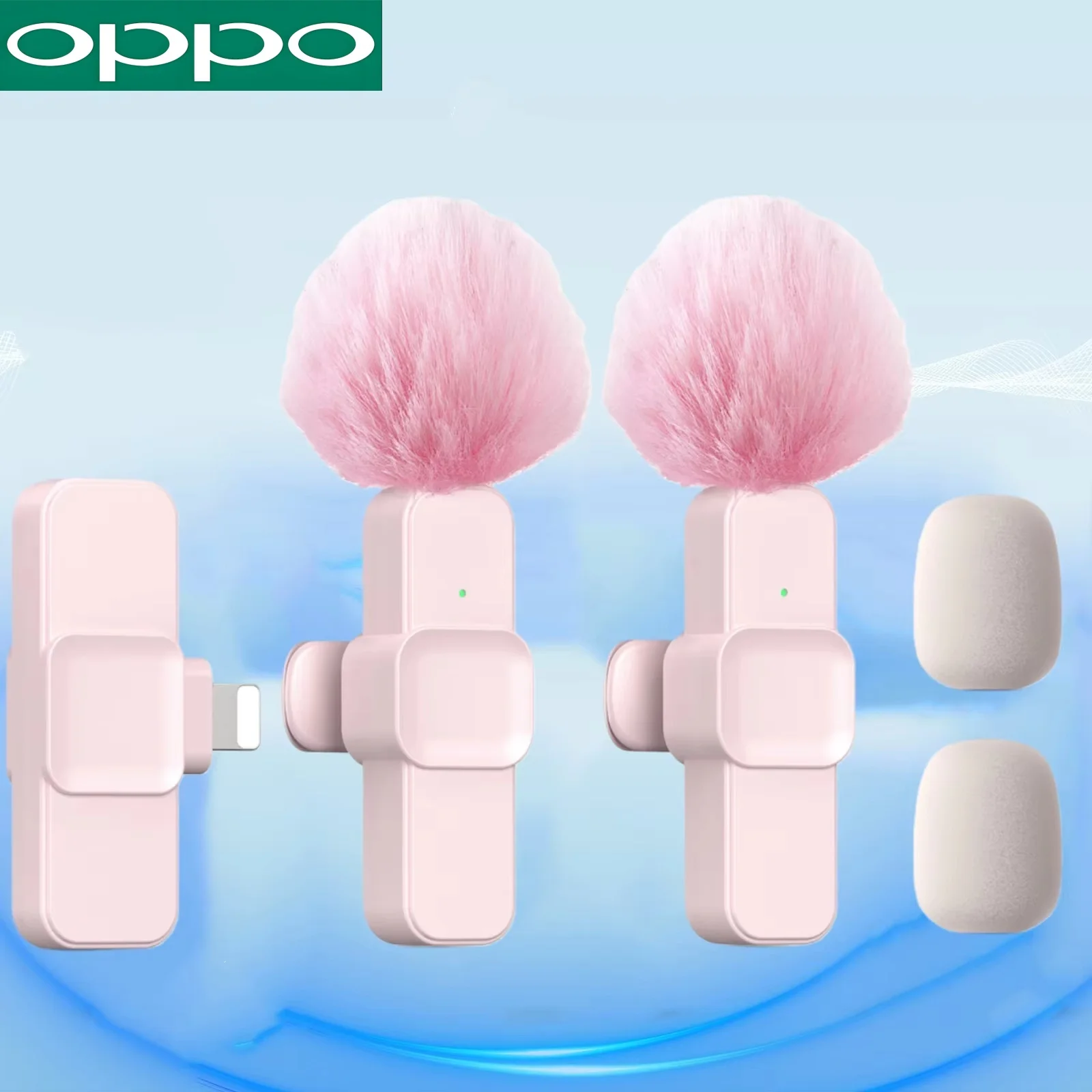 Micrófono Lavalier Inalámbrico OPPO para iPhone, Android, PC, Juegos en Vivo, Teléfono, Grabación de Audio y Video Portátil, Micrófono para Vlog